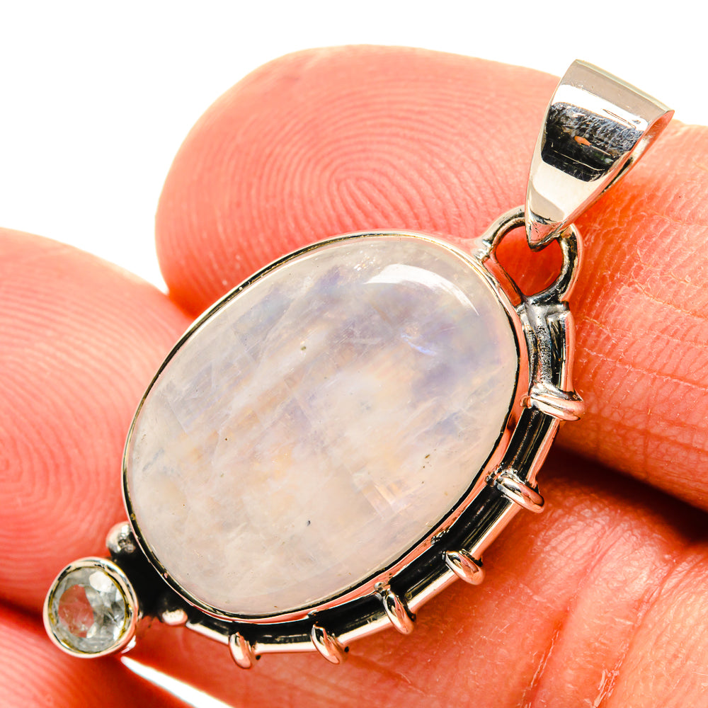 Rainbow Moonstone Pendants handcrafted by Anasilvercos - PD25691