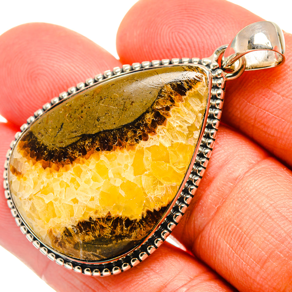 Septarian Nodule Pendants handcrafted by Anasilvercos - PD25705