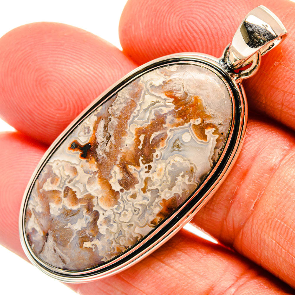 Laguna Lace Agate Pendants handcrafted by Anasilvercos - PD25713