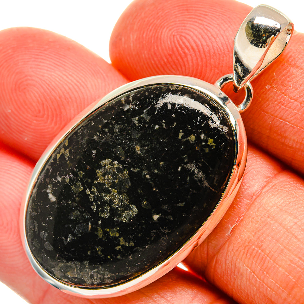 Pyrite In Black Onyx Pendants handcrafted by Anasilvercos - PD25730