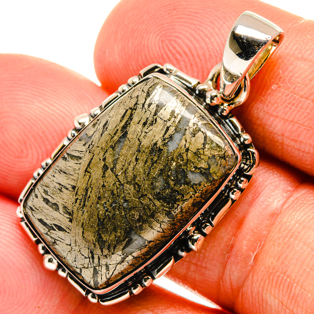 Pyrite Agate Pendants handcrafted by Anasilvercos - PD25741