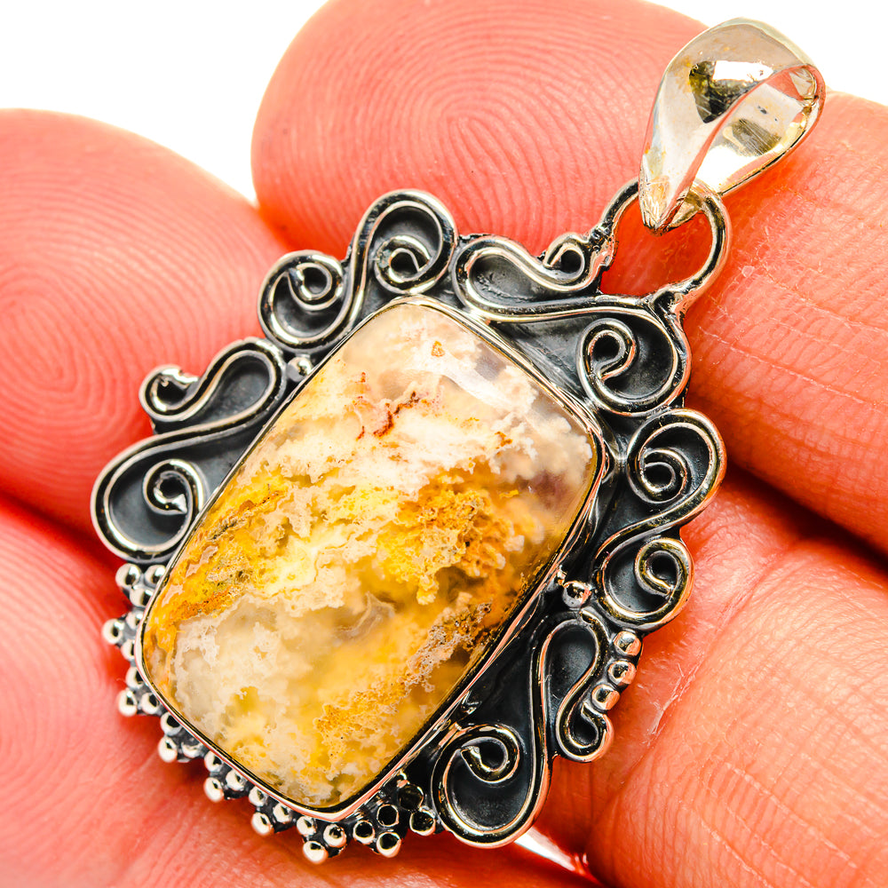 Plume Agate Pendants handcrafted by Anasilvercos - PD25755