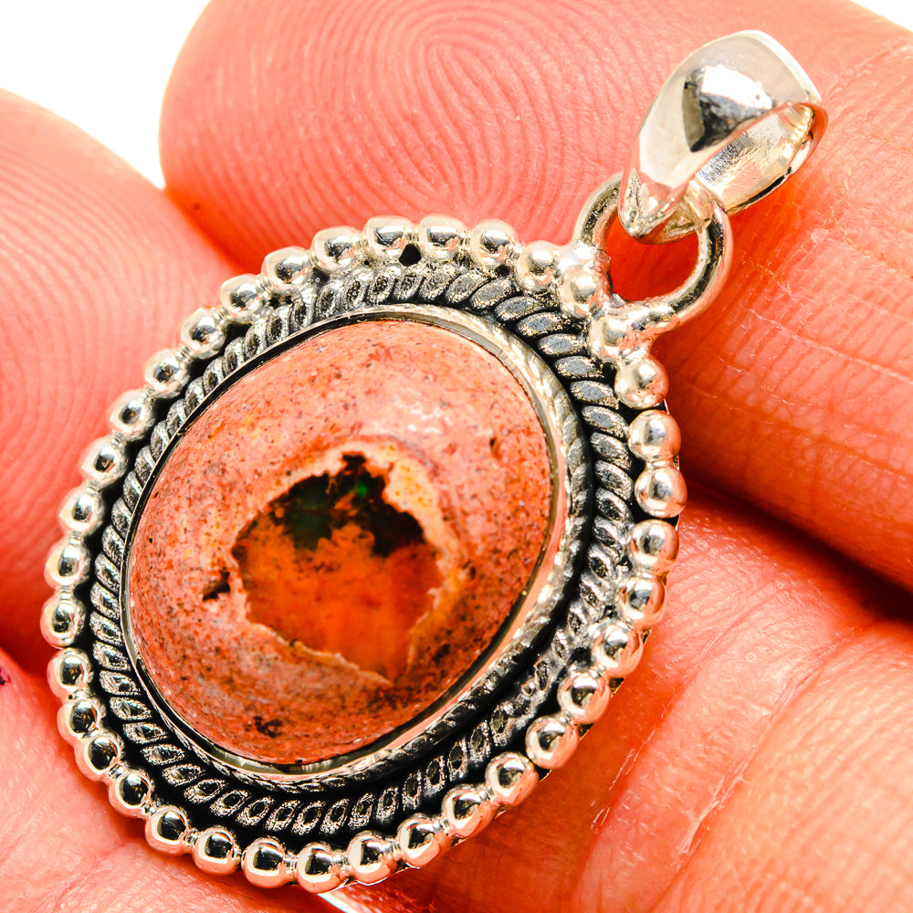 Mexican Fire Opal Pendants handcrafted by Anasilvercos - PD25765