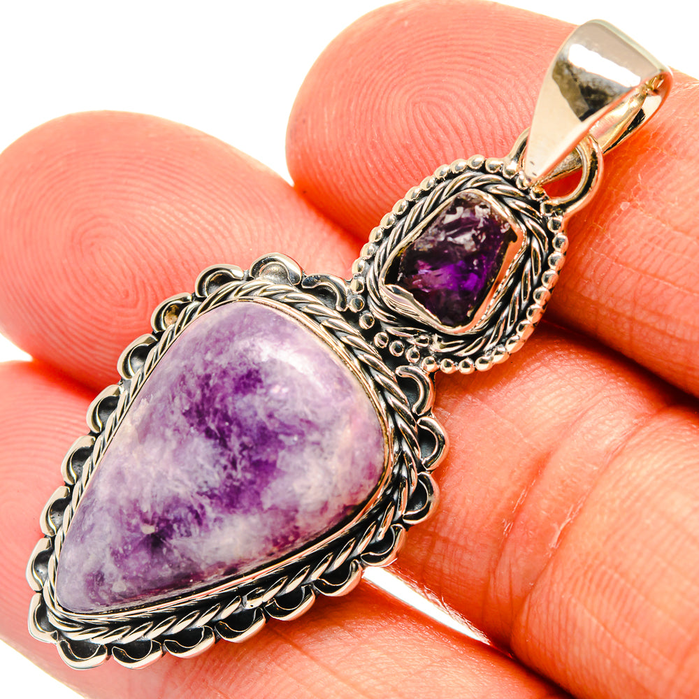 Lepidolite Pendants handcrafted by Anasilvercos - PD25787