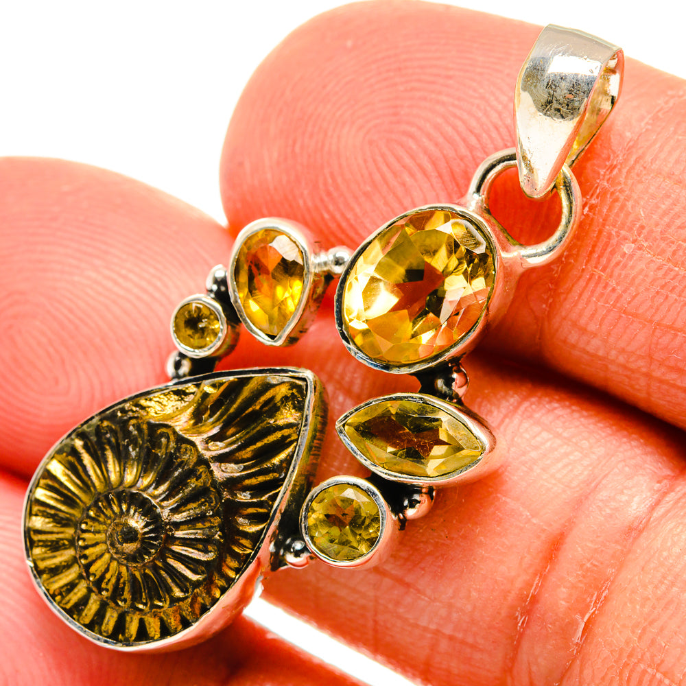 Pyrite Fossil Pendants handcrafted by Anasilvercos - PD25793