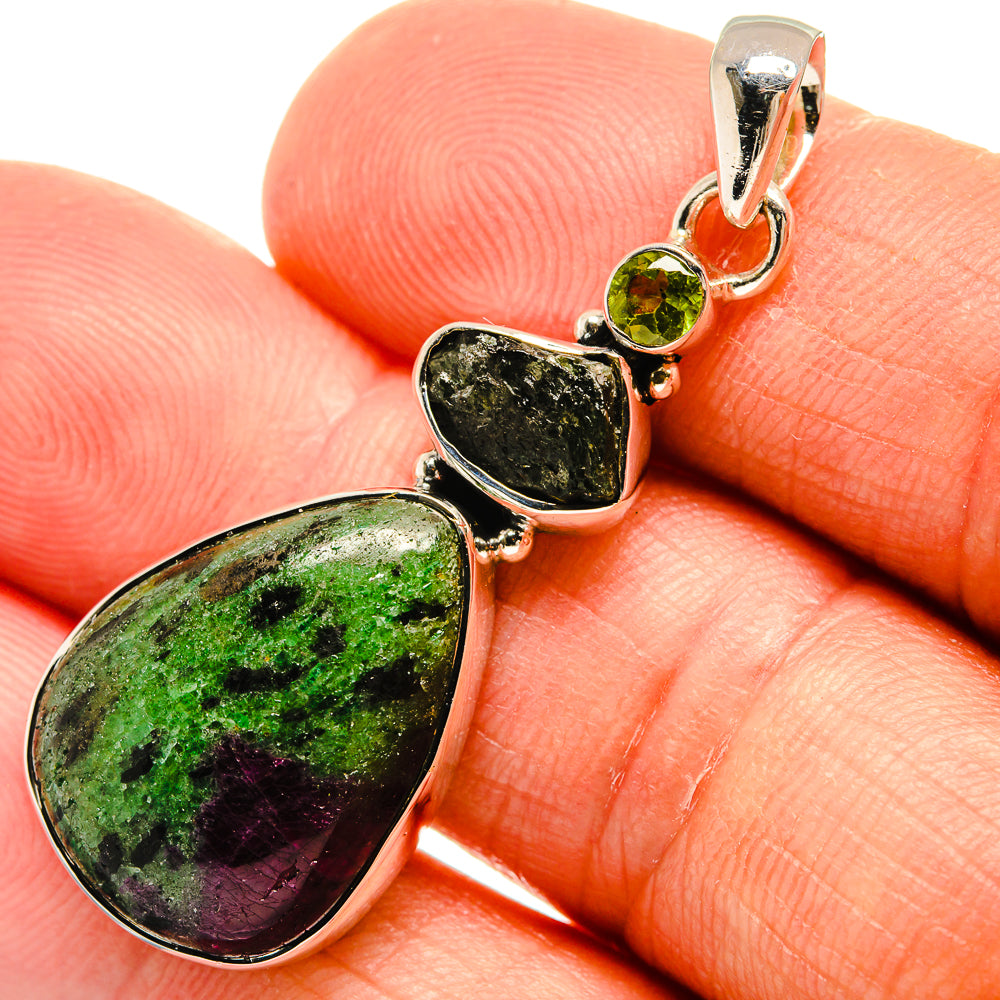 Ruby Zoisite Pendants handcrafted by Anasilvercos - PD25795