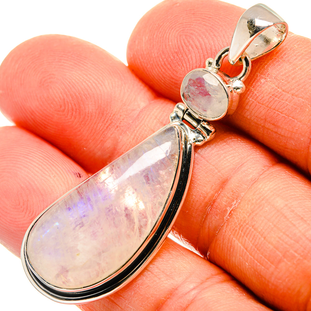 Rainbow Moonstone Pendants handcrafted by Anasilvercos - PD25826