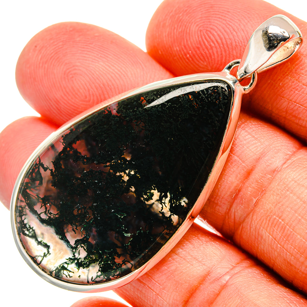 Green Moss Agate Pendants handcrafted by Anasilvercos - PD25849
