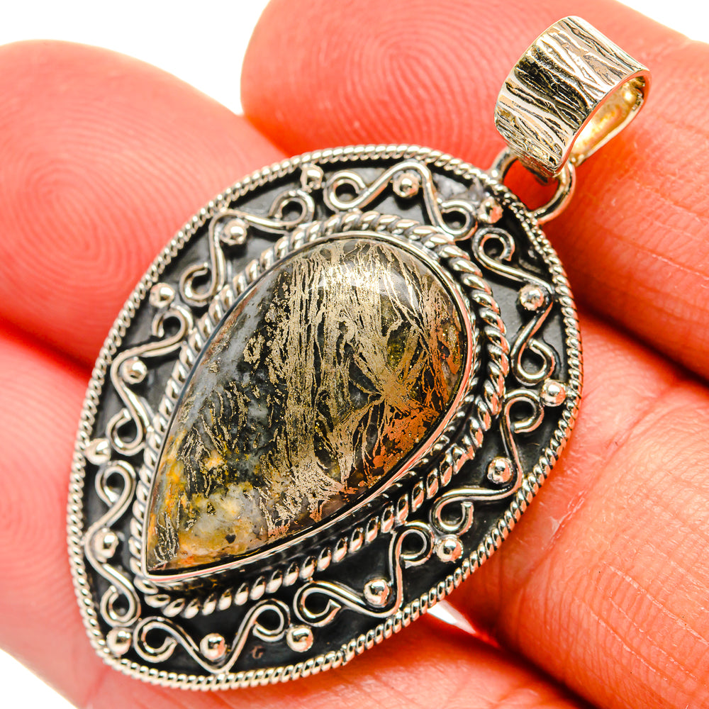 Pyrite Agate Pendants handcrafted by Anasilvercos - PD25856