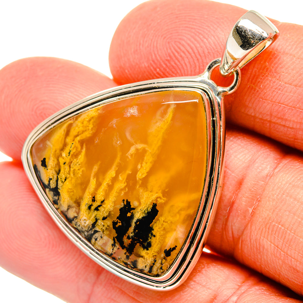 Plume Agate Pendants handcrafted by Anasilvercos - PD25890