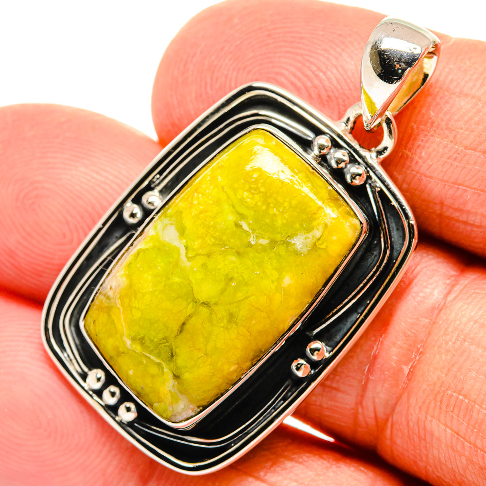 Lemon Chrysoprase Pendants handcrafted by Anasilvercos - PD25896
