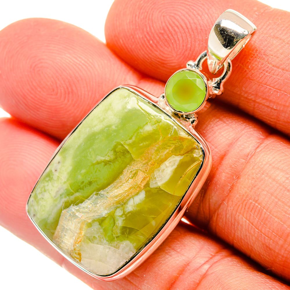 African Green Opal Pendants handcrafted by Anasilvercos - PD25901
