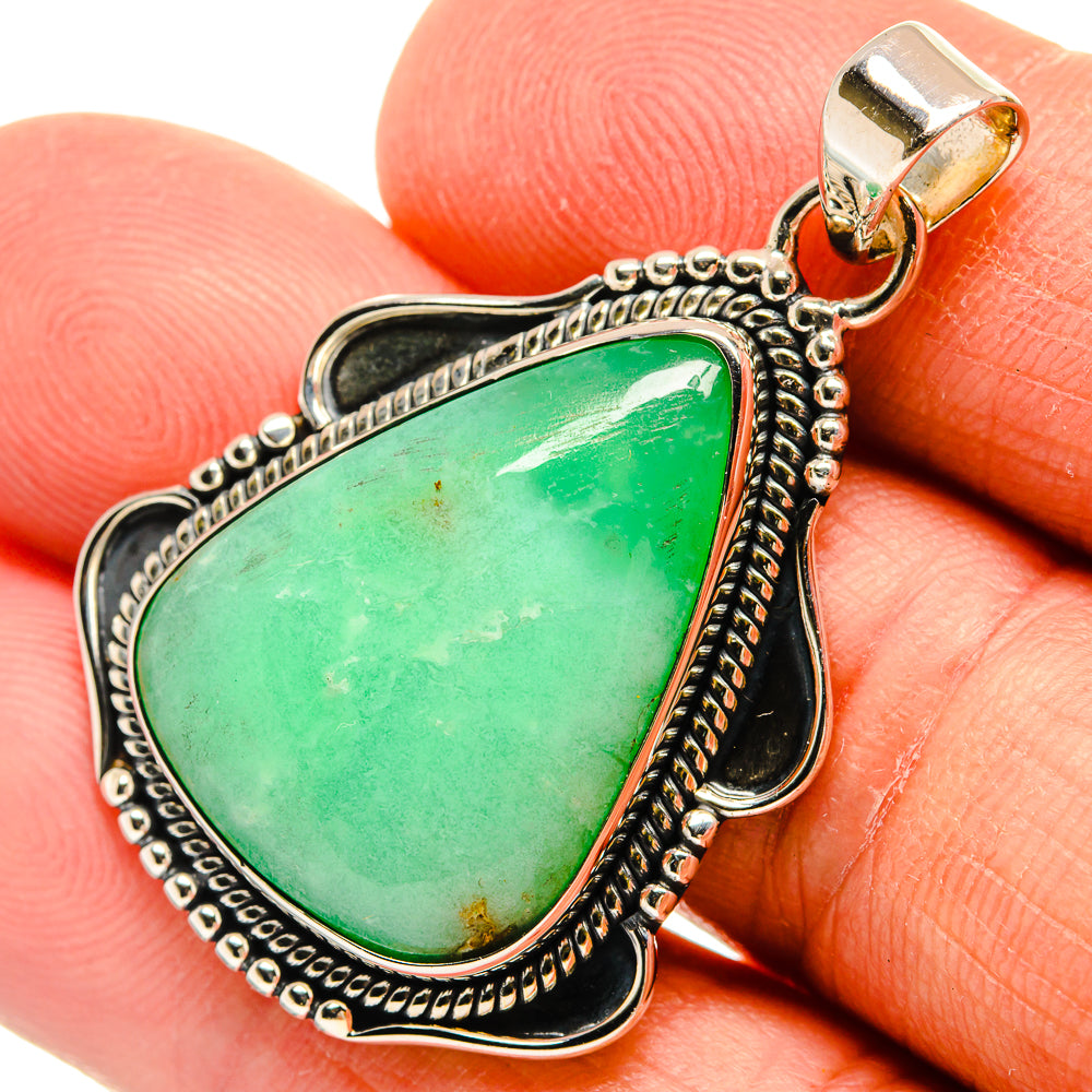 Chrysoprase Pendants handcrafted by Anasilvercos - PD25911