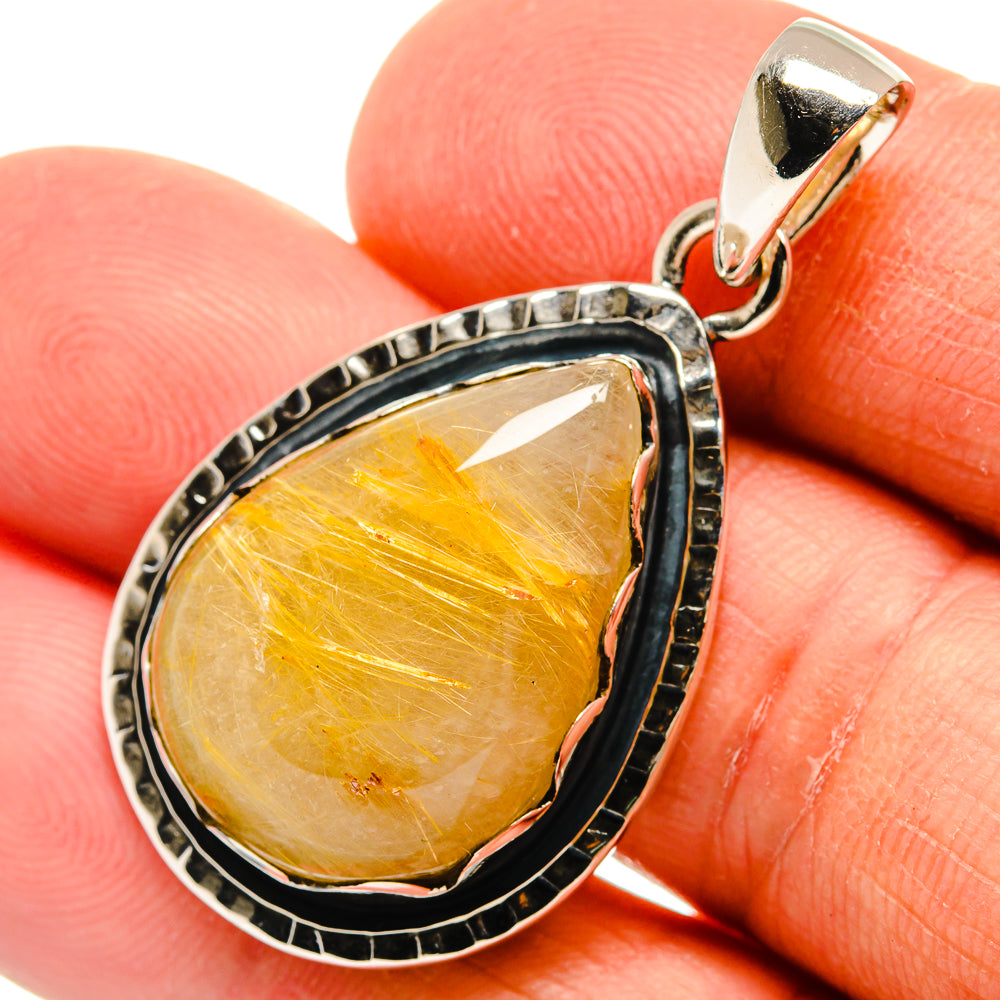 Rutilated Quartz Pendants handcrafted by Anasilvercos - PD25915