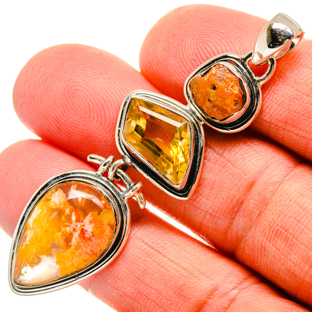 Plume Agate Pendants handcrafted by Anasilvercos - PD25923
