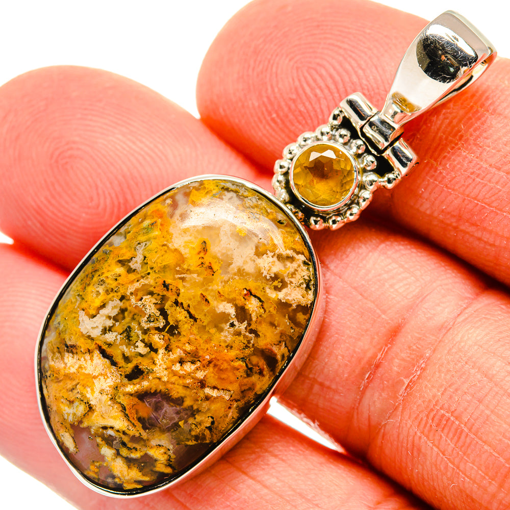 Plume Agate Pendants handcrafted by Anasilvercos - PD25930