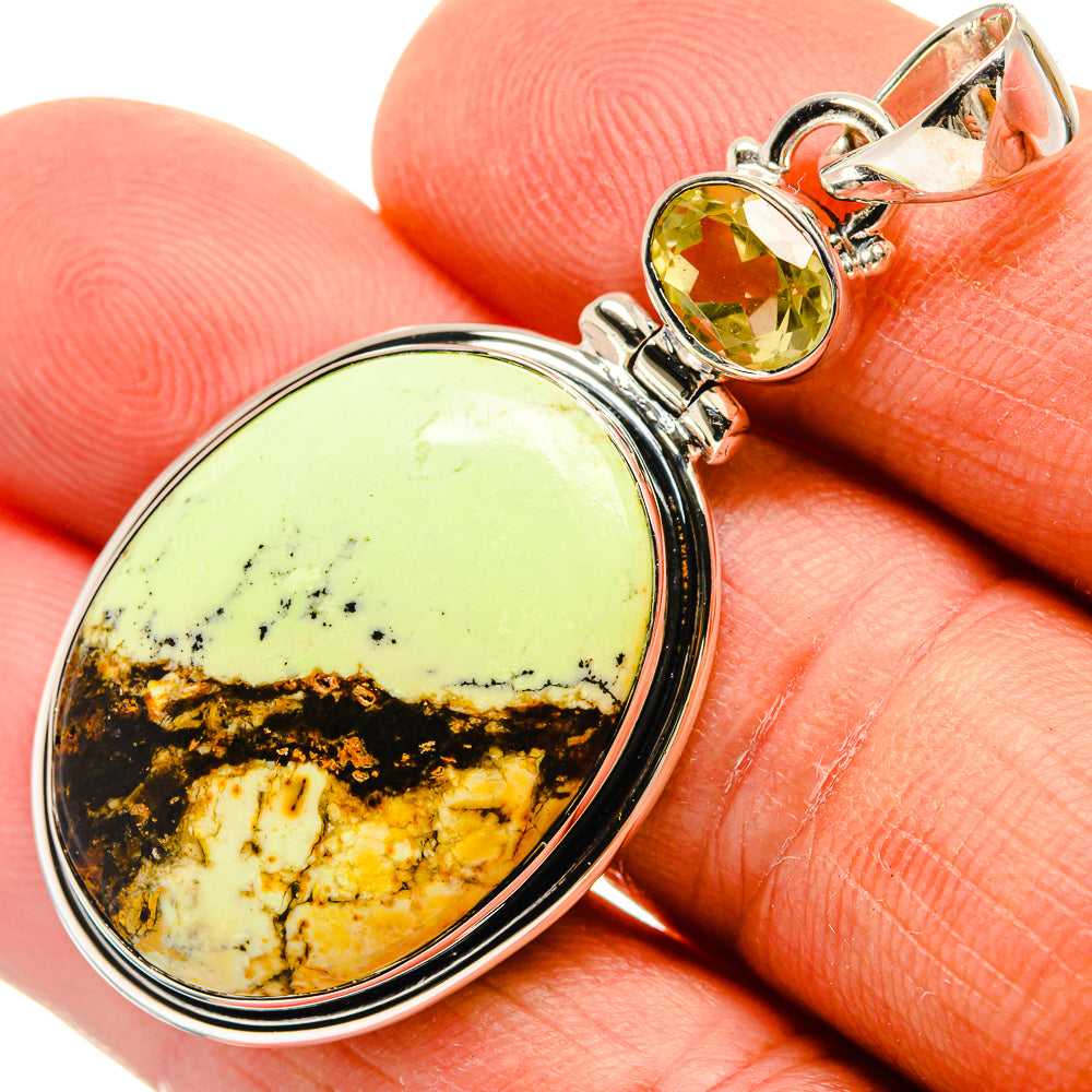 Lemon Chrysoprase Pendants handcrafted by Anasilvercos - PD25932