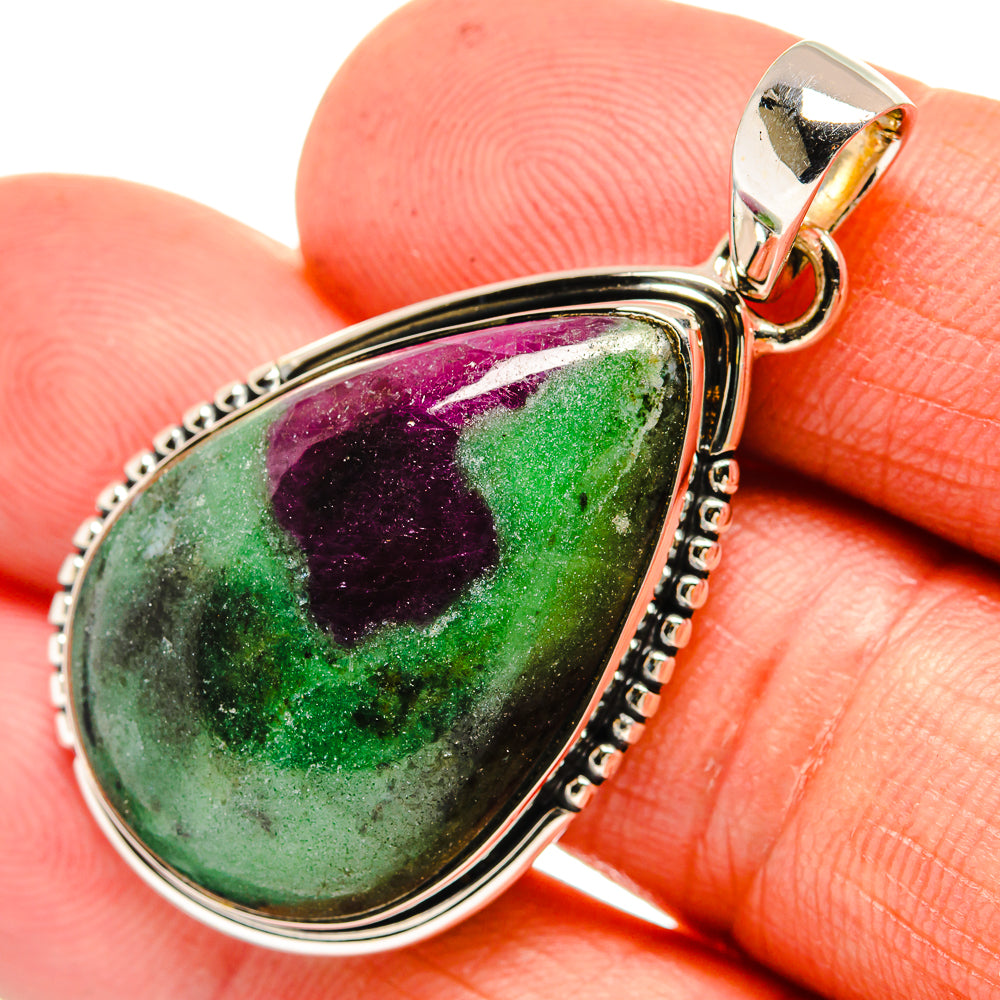 Ruby Zoisite Pendants handcrafted by Anasilvercos - PD25979