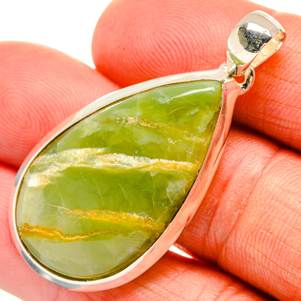 African Green Opal Pendants handcrafted by Anasilvercos - PD25980