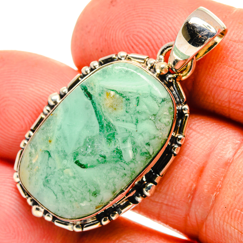 Australian Green Opal Pendants handcrafted by Anasilvercos - PD25987