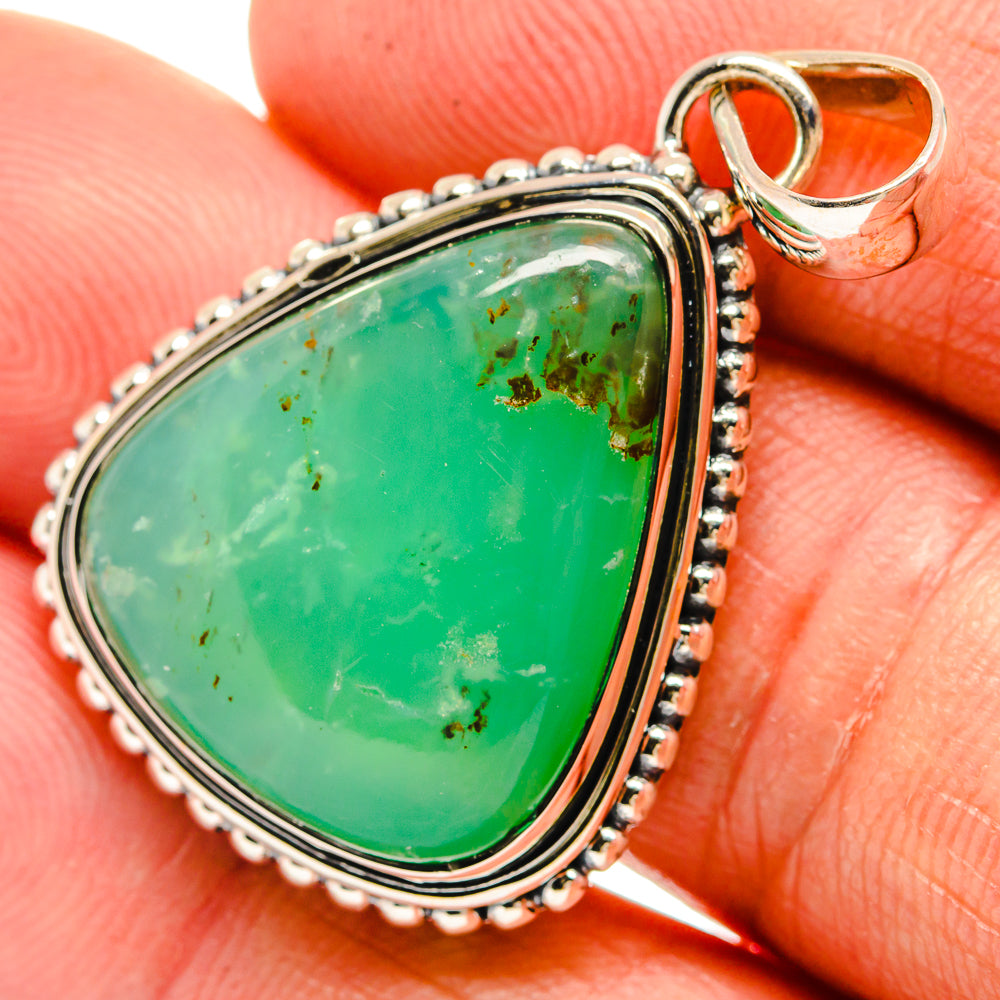Chrysoprase Pendants handcrafted by Anasilvercos - PD26008