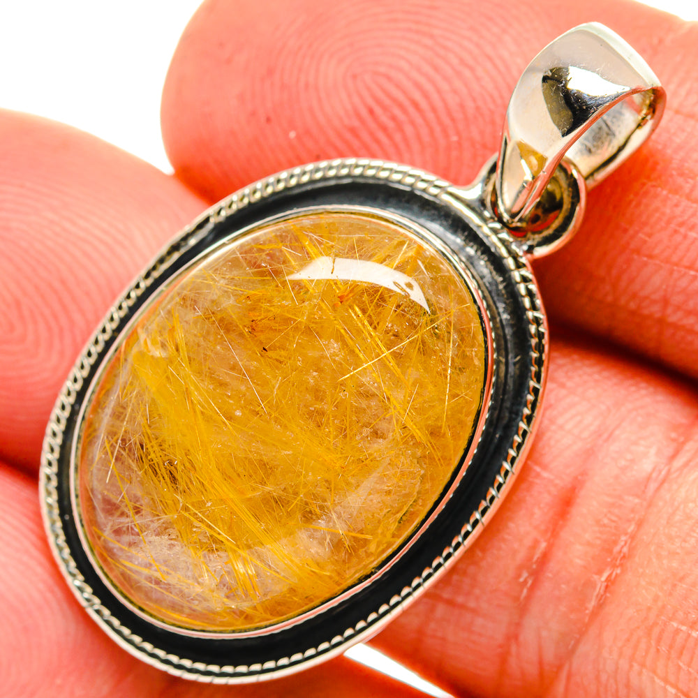 Rutilated Quartz Pendants handcrafted by Anasilvercos - PD26013