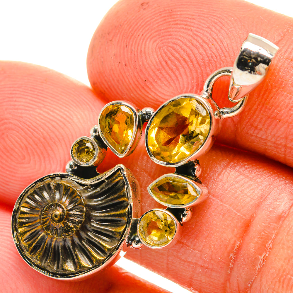 Pyrite Fossil Pendants handcrafted by Anasilvercos - PD26211