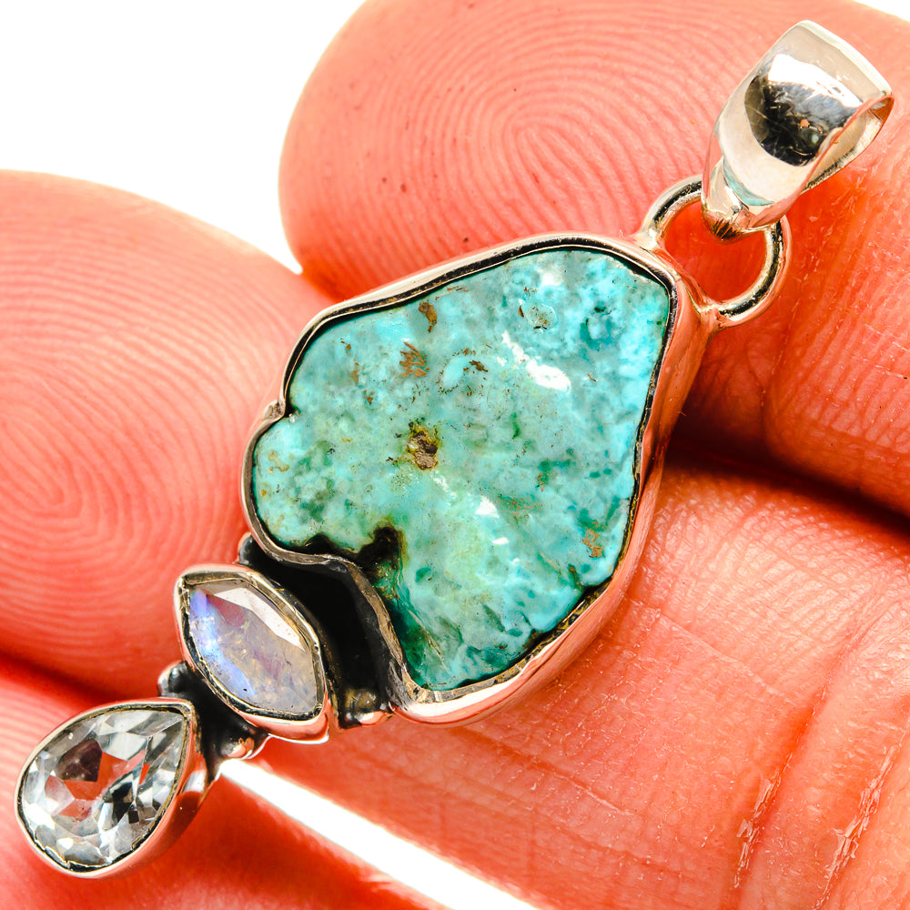 Tibetan Turquoise Pendants handcrafted by Anasilvercos - PD26222