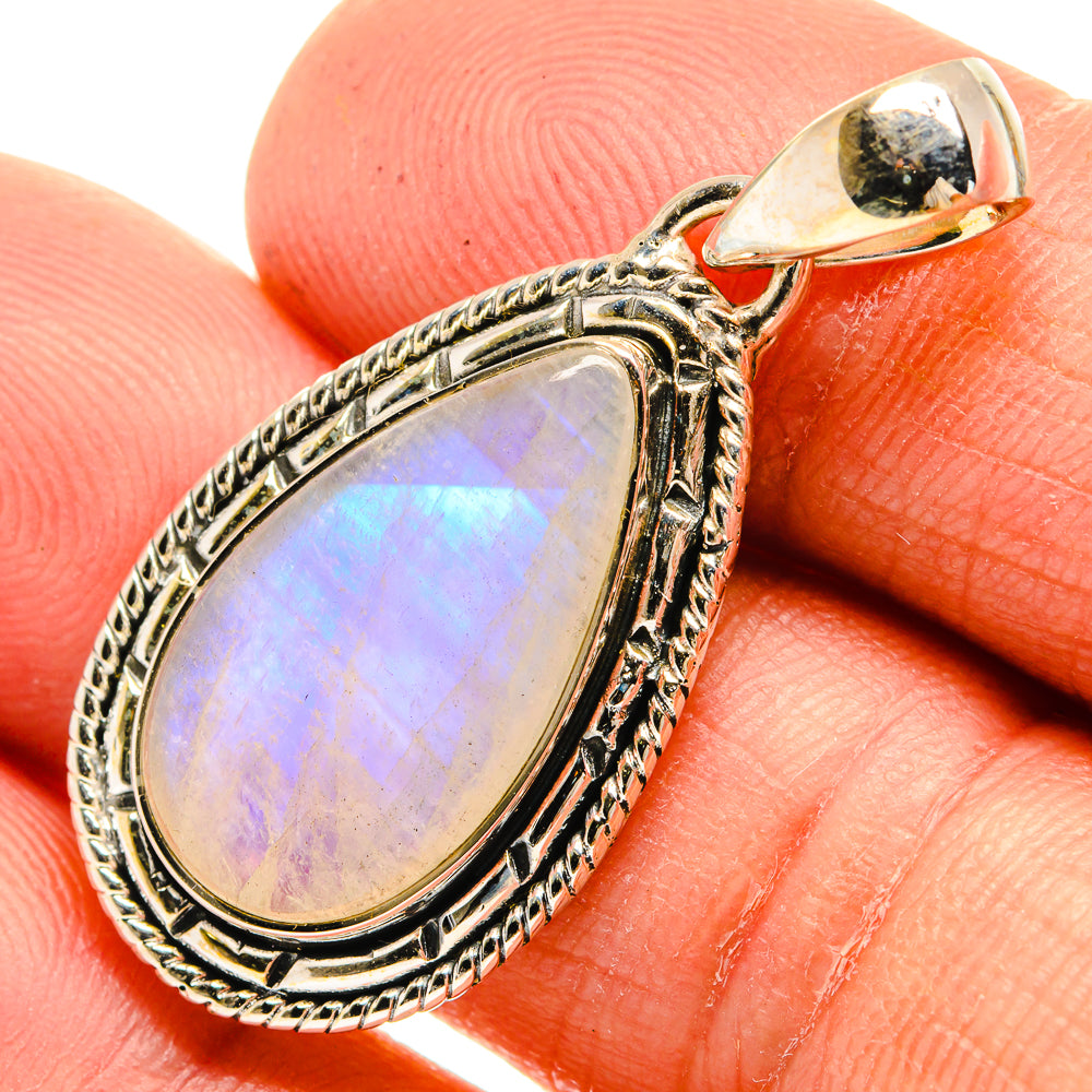 Rainbow Moonstone Pendants handcrafted by Anasilvercos - PD26292