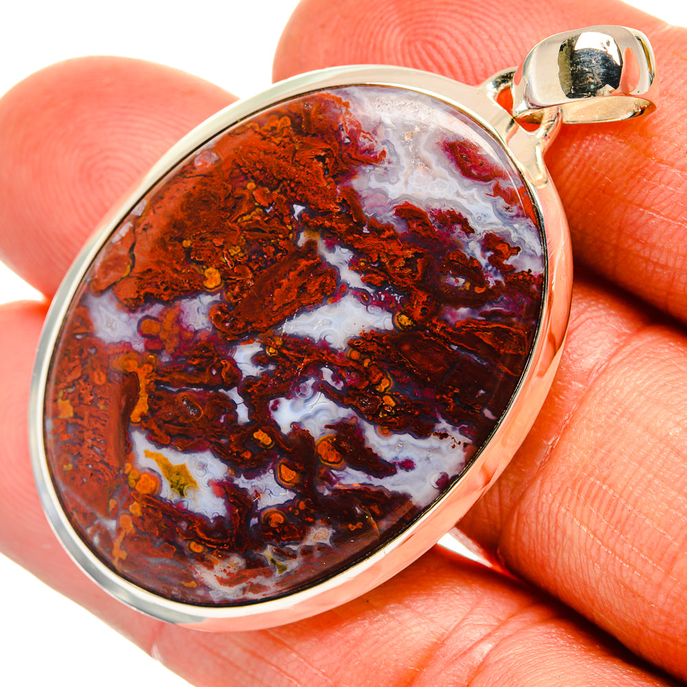 Plume Agate Pendants handcrafted by Anasilvercos - PD26313