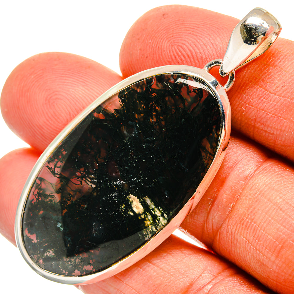 Green Moss Agate Pendants handcrafted by Anasilvercos - PD26316