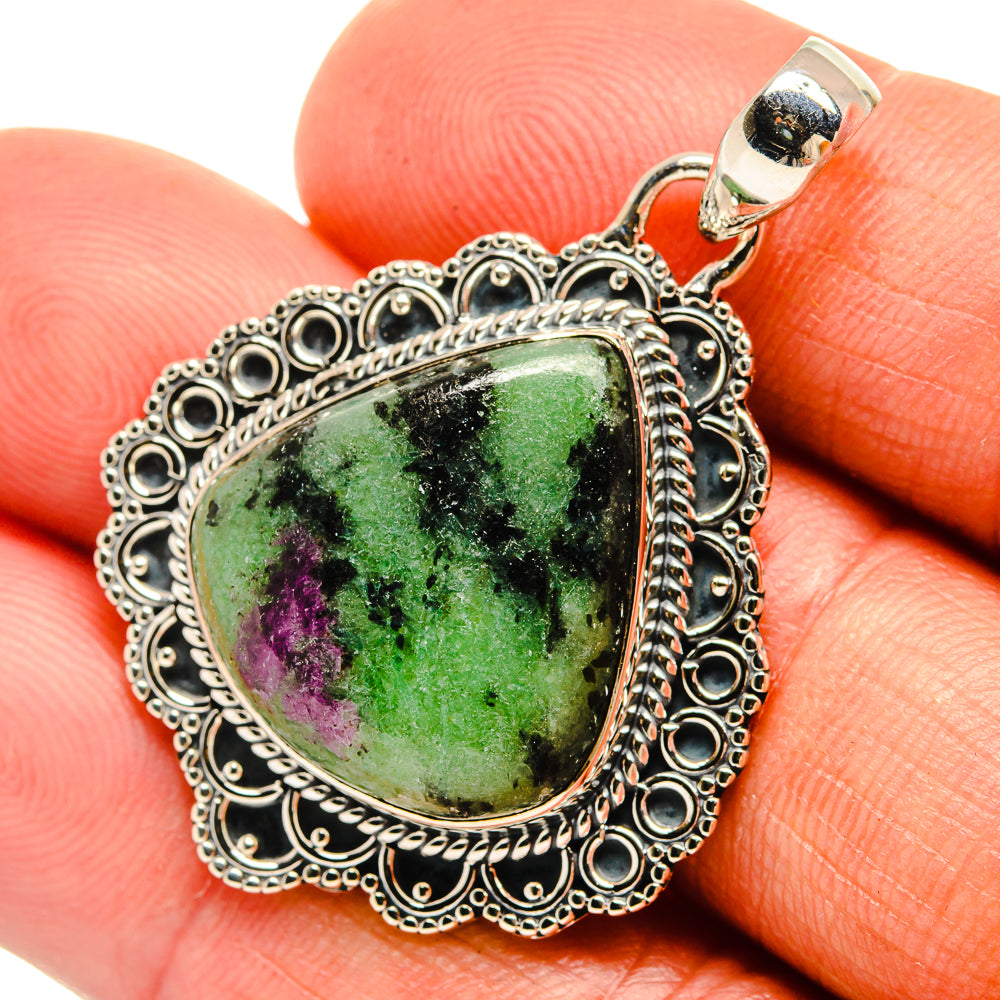Ruby Zoisite Pendants handcrafted by Anasilvercos - PD26335