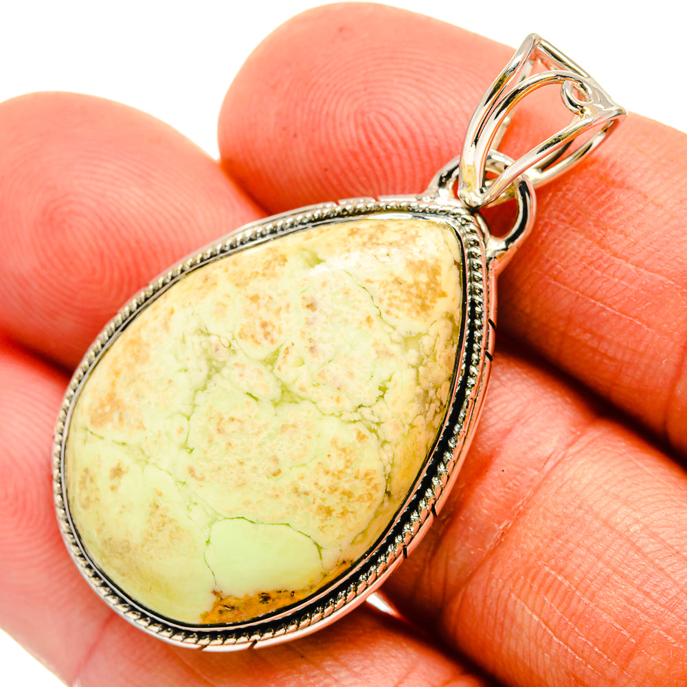 Lemon Chrysoprase Pendants handcrafted by Anasilvercos - PD26338