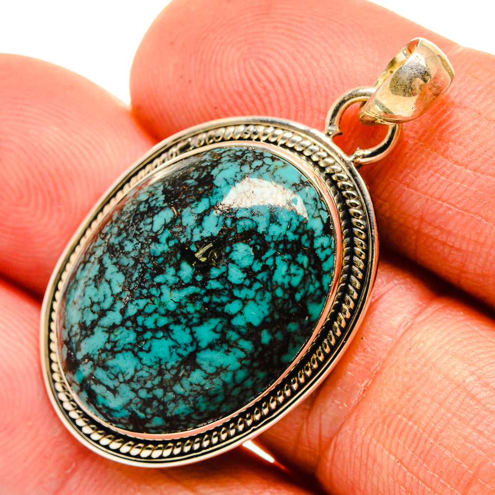Tibetan Turquoise Pendants handcrafted by Anasilvercos - PD26363