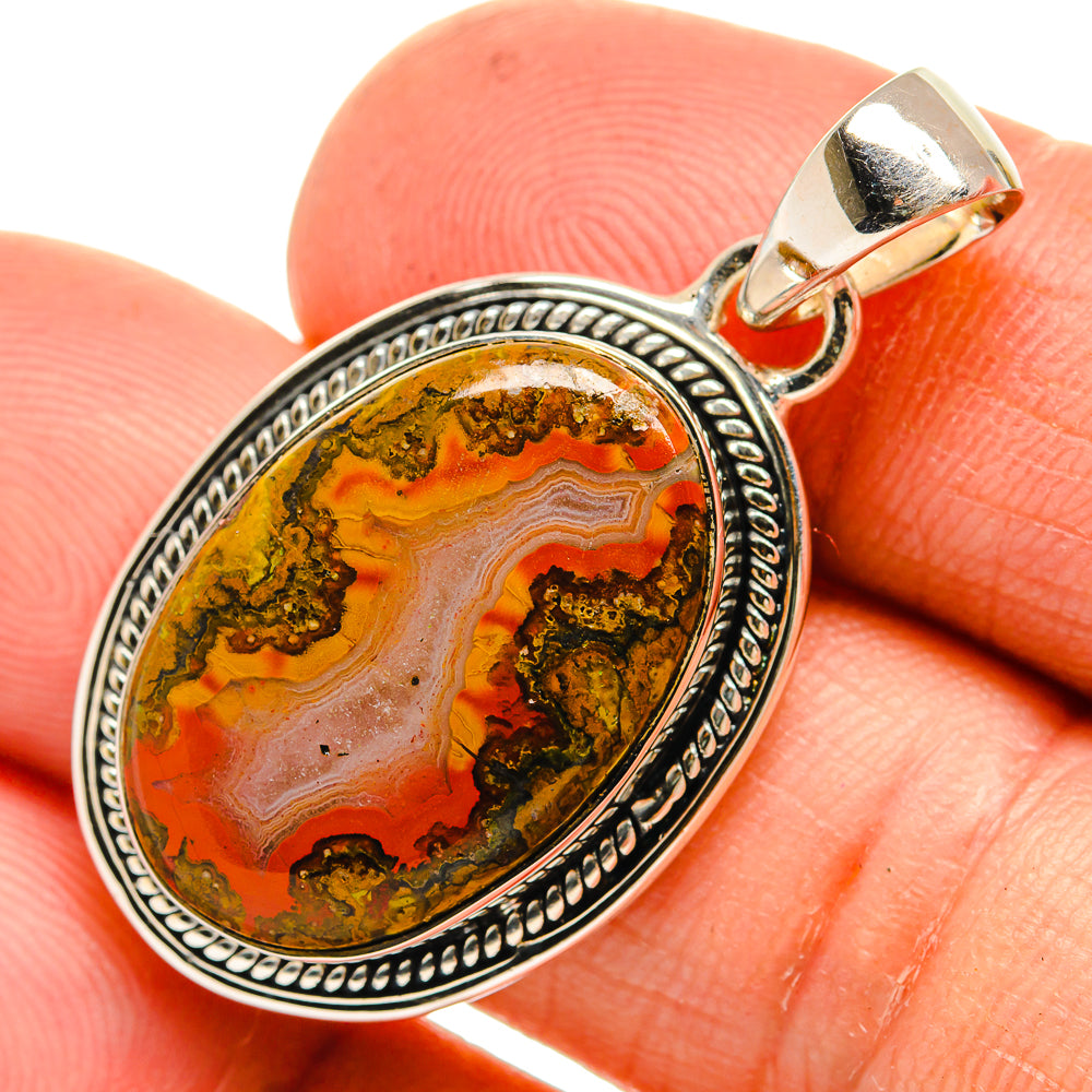 Moroccan Agate Pendants handcrafted by Anasilvercos - PD26368