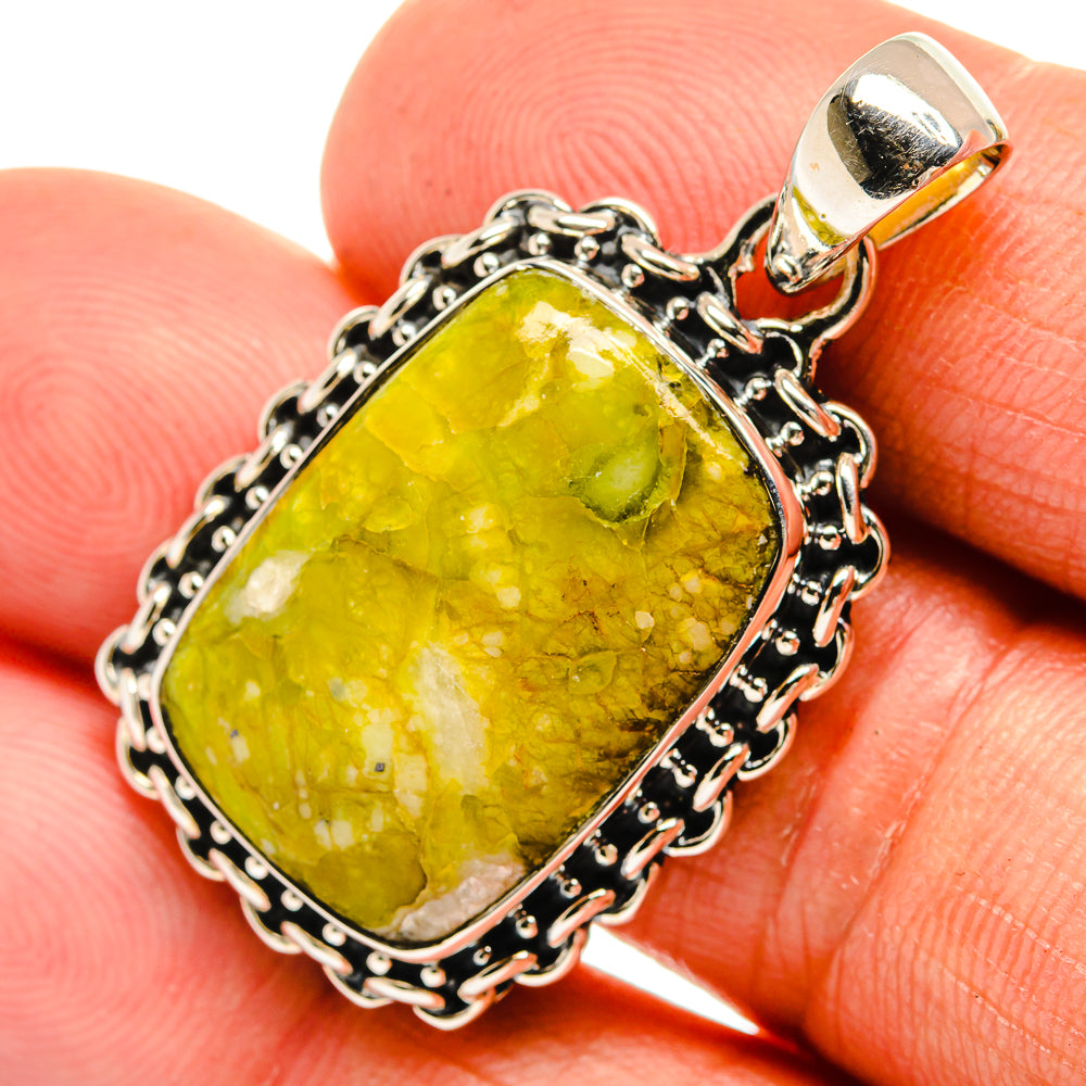 African Green Opal Pendants handcrafted by Anasilvercos - PD26380