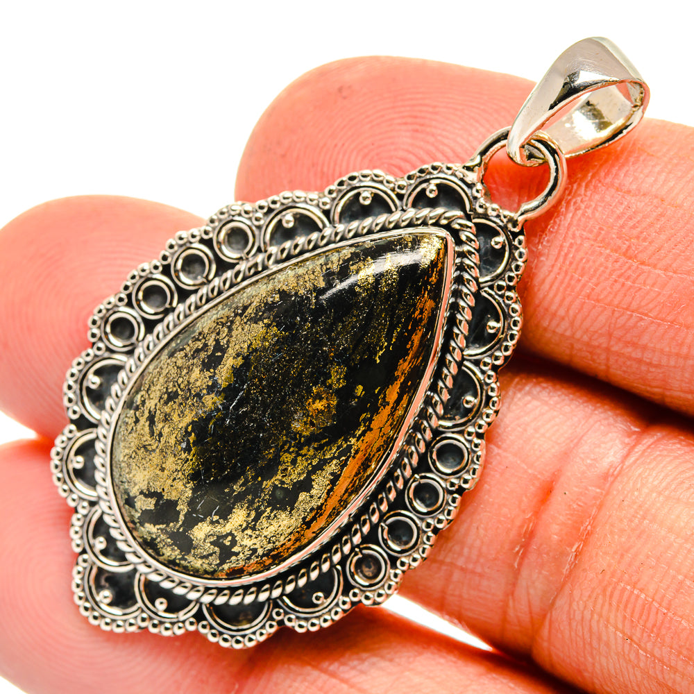 Pyrite Agate Pendants handcrafted by Anasilvercos - PD26391