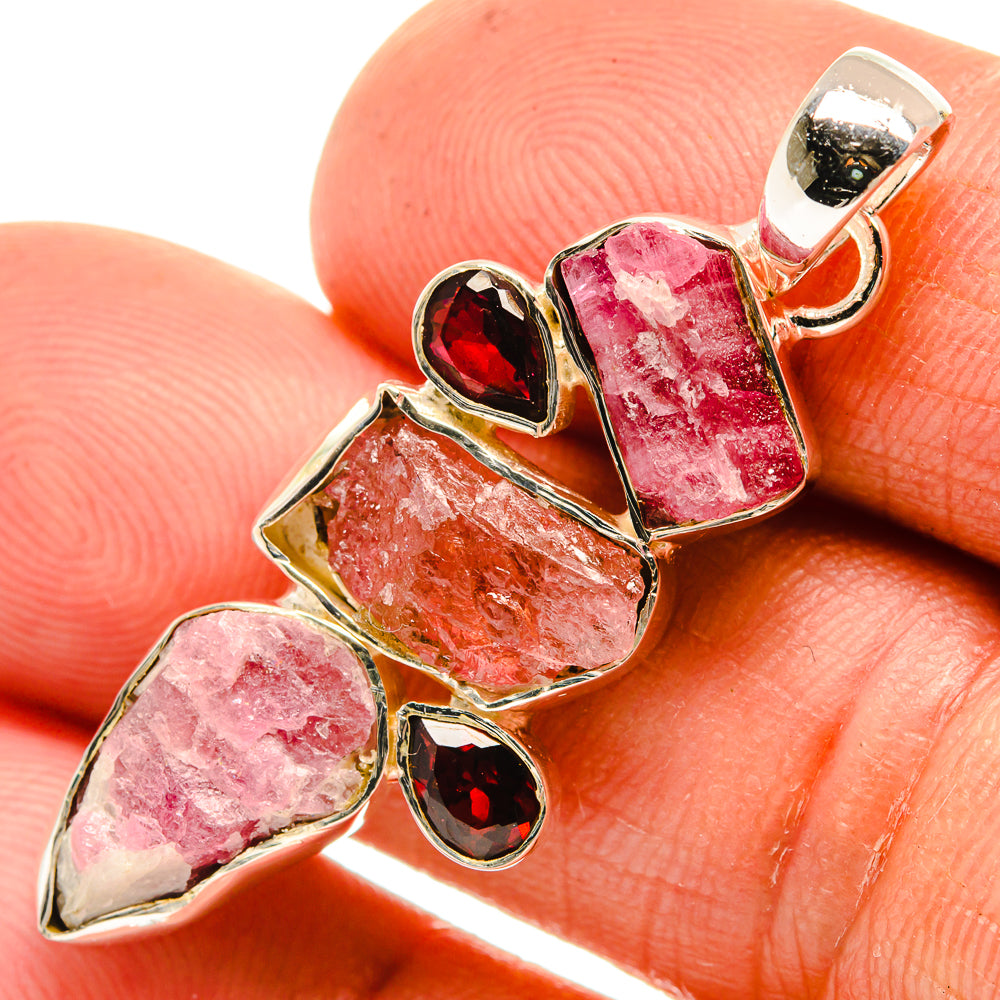 Pink Tourmaline Pendants handcrafted by Anasilvercos - PD26416