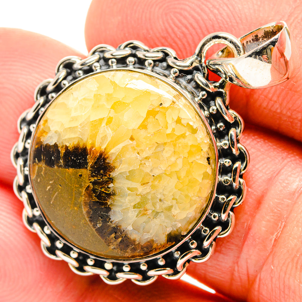 Septarian Nodule Pendants handcrafted by Anasilvercos - PD26489