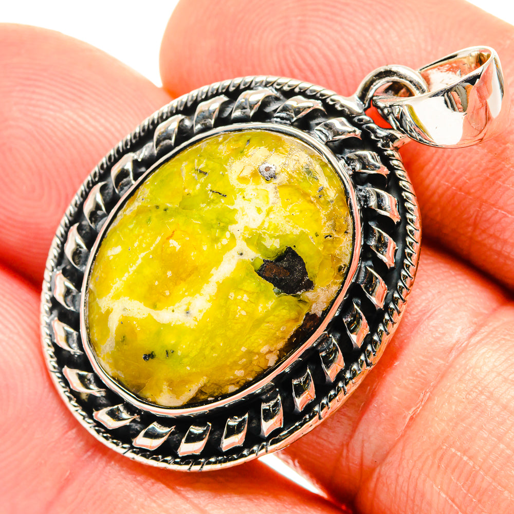 African Green Opal Pendants handcrafted by Anasilvercos - PD26503