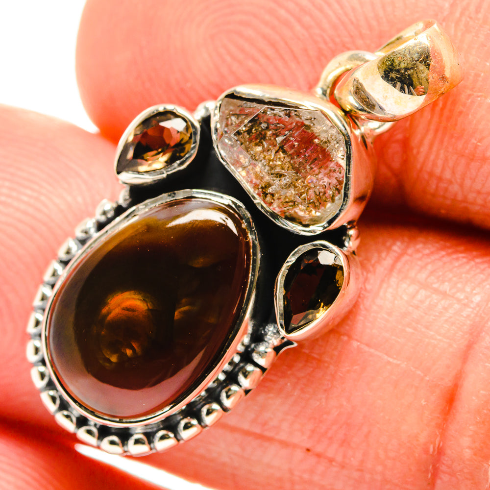 Mexican Fire Agate Pendants handcrafted by Anasilvercos - PD26535