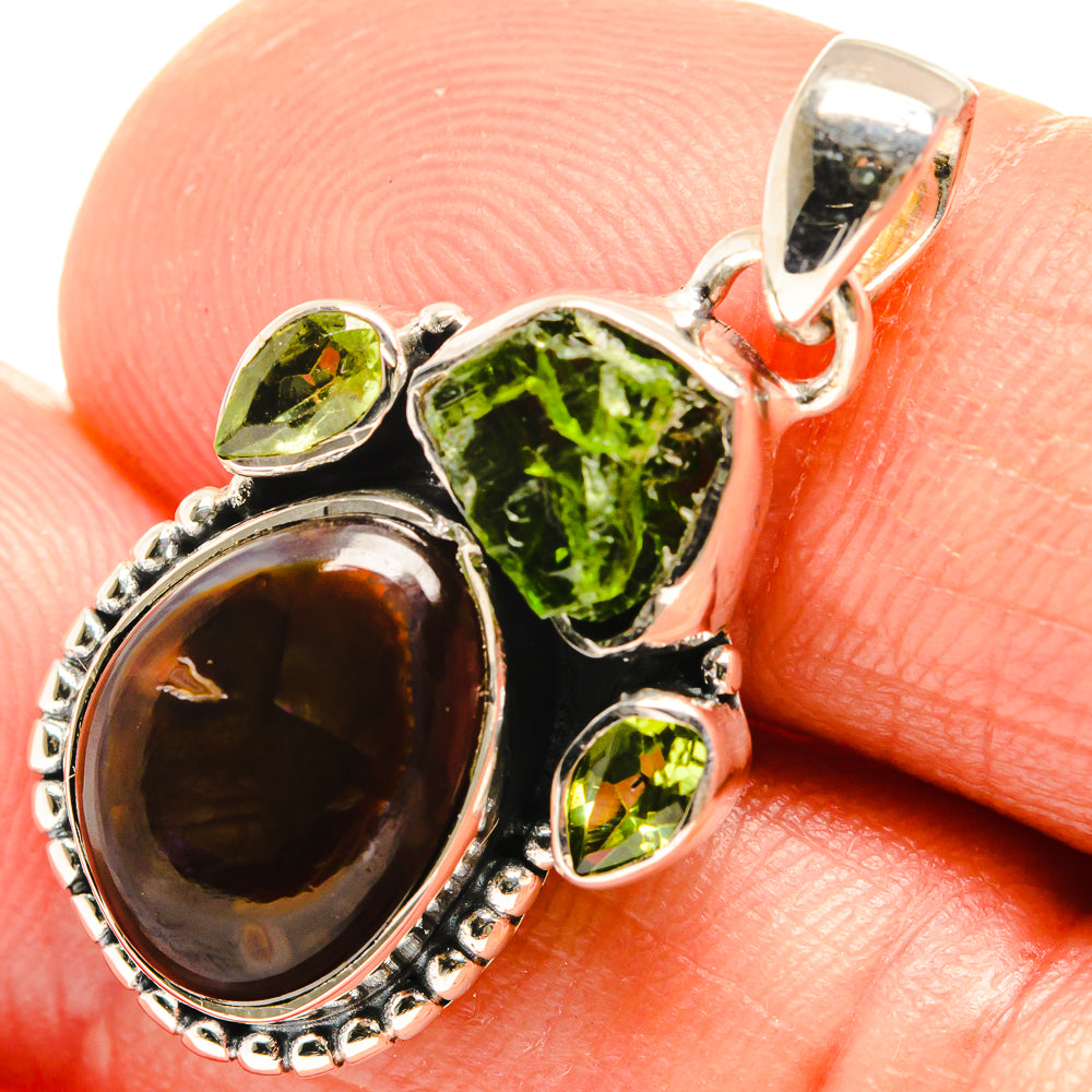 Mexican Fire Agate Pendants handcrafted by Anasilvercos - PD26543