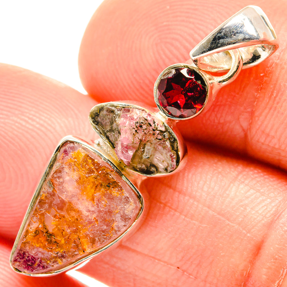 Pink Tourmaline Pendants handcrafted by Anasilvercos - PD26545