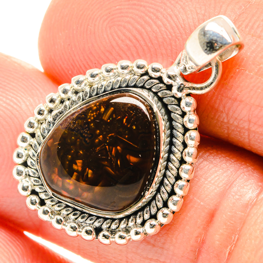 Mexican Fire Agate Pendants handcrafted by Anasilvercos - PD26555