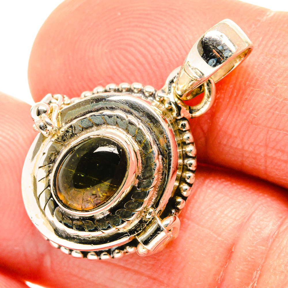 Green Tourmaline Pendants handcrafted by Anasilvercos - PD26573