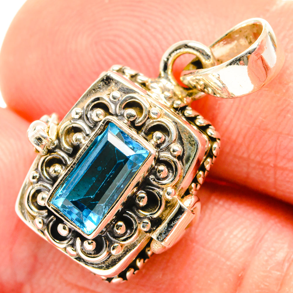 Blue Topaz Pendants handcrafted by Anasilvercos - PD26580