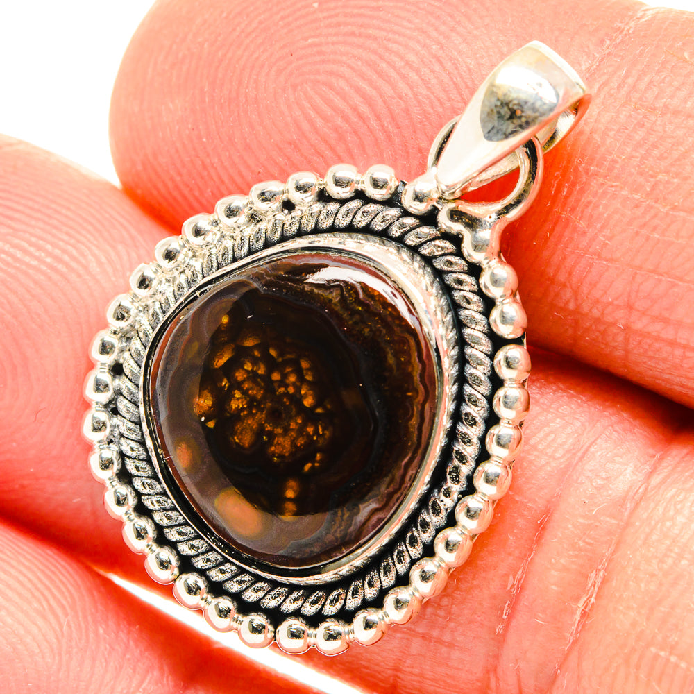 Mexican Fire Agate Pendants handcrafted by Anasilvercos - PD26582