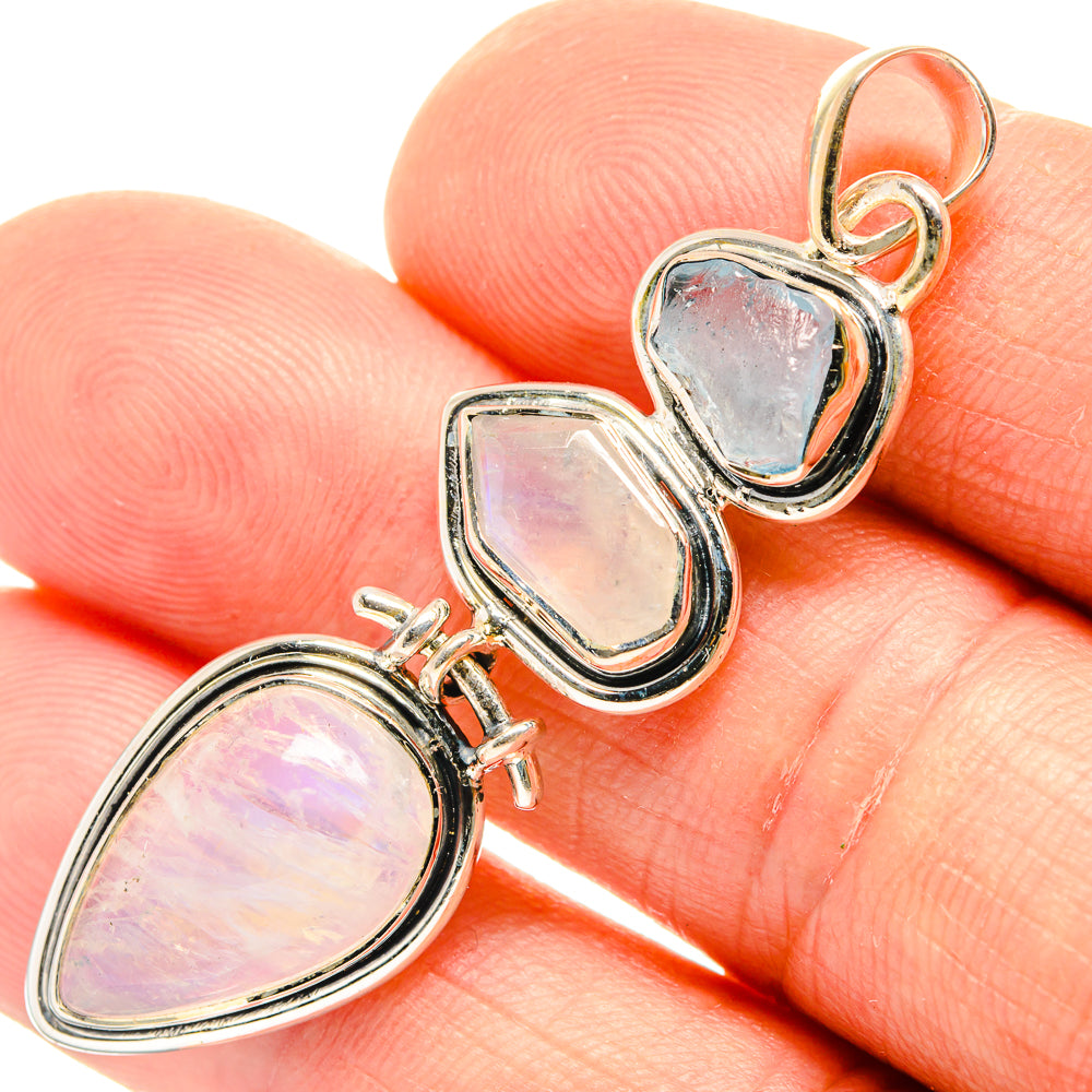 Rainbow Moonstone Pendants handcrafted by Anasilvercos - PD26595