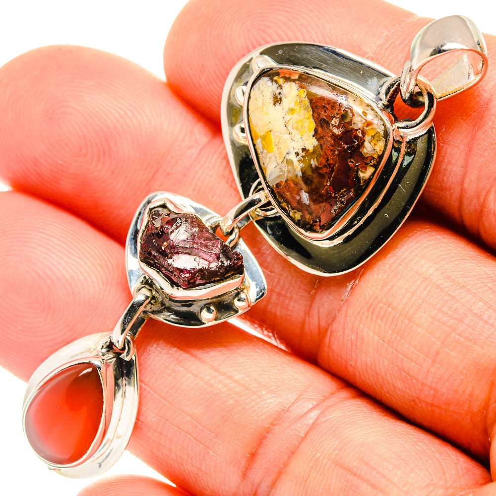 Plume Agate Pendants handcrafted by Anasilvercos - PD26597