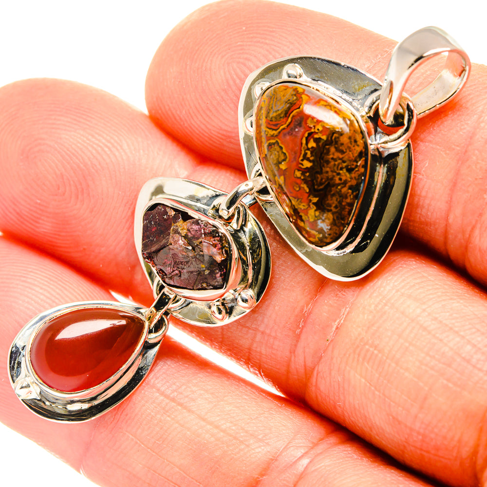 Moroccan Agate Pendants handcrafted by Anasilvercos - PD26598